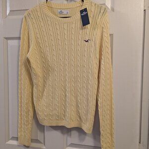 Hollister Yellow Cable Knit Sweater
